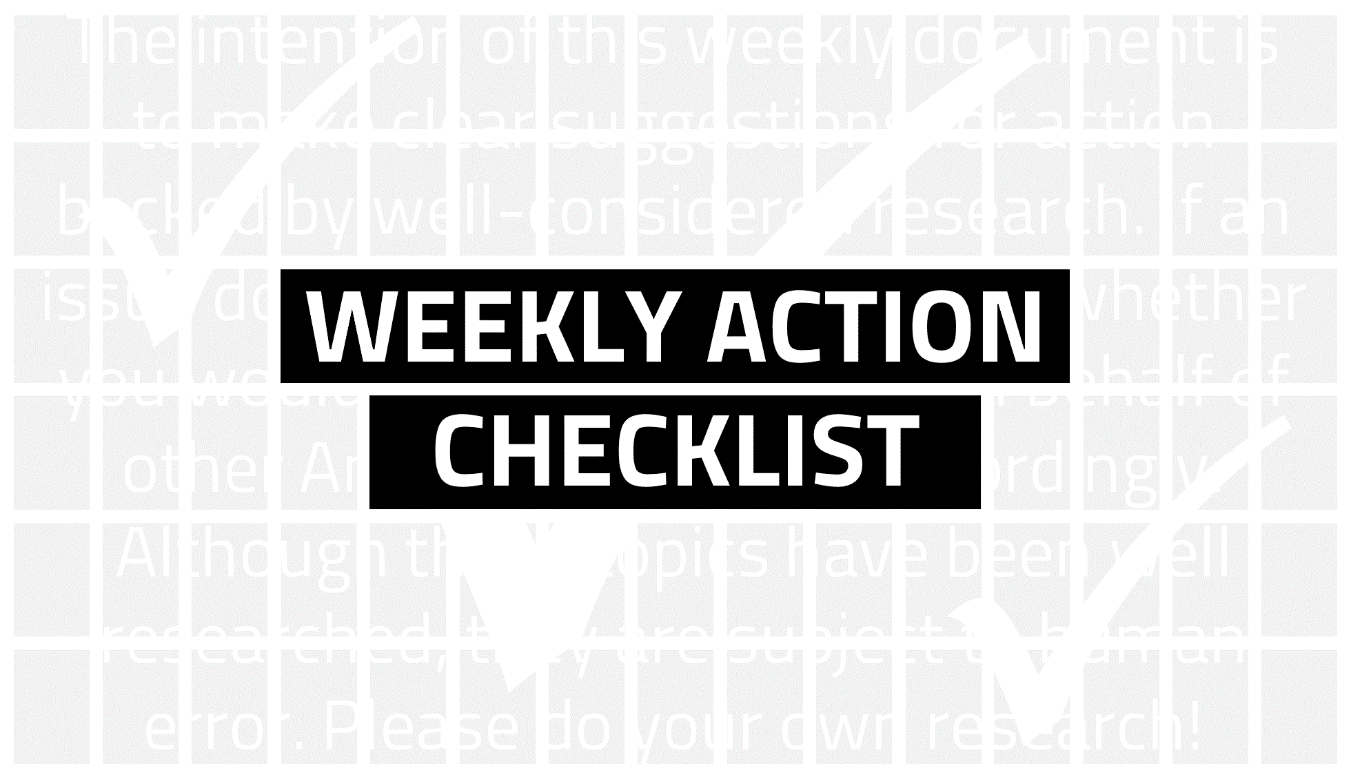 Weekly Action Checklist: March 17, 2023