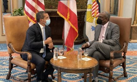 USVI Governor Bryan attends Blue Tide Caribbean Summit in Puerto Rico, meets Governor Pierluisi