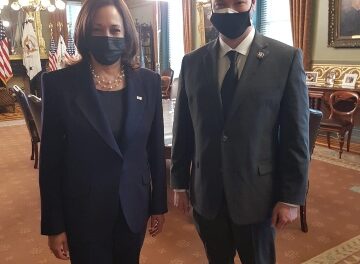 Delegate San Nicolas meets with Vice President Harris to discuss Guam relief and recovery
