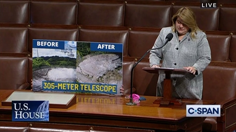 Members of Congress recognize the contributions made by radio telescope at the Arecibo Observatory