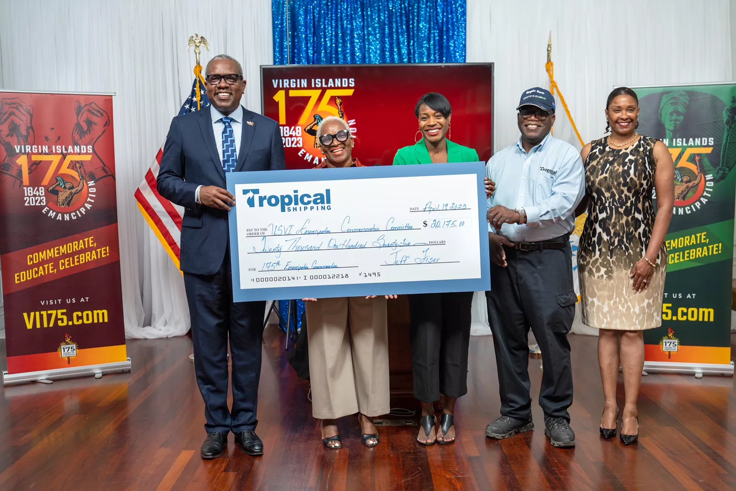 Tropical Shipping donation funds 175th Emancipation Commemoration Committee