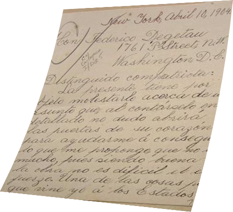 Letter written by Isabel Gonzalez to Federico Degetau in April 1904