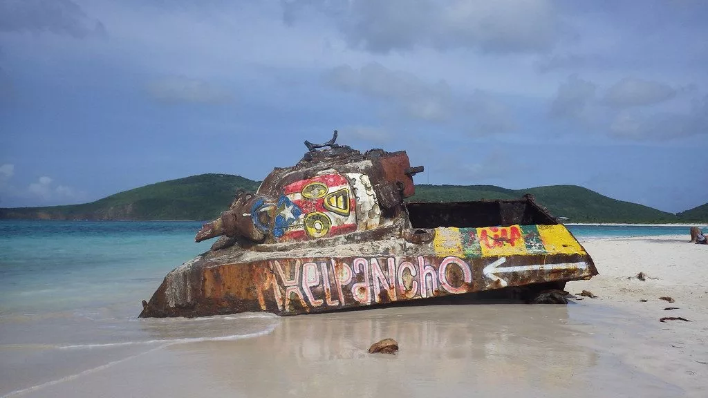 Tank in Culebra, Puerto Rico. Photo credit: Jarrett Hines