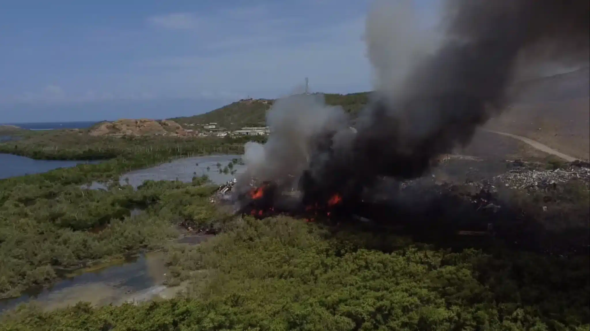 Fire at Bovoni Landfill on St. Thomas