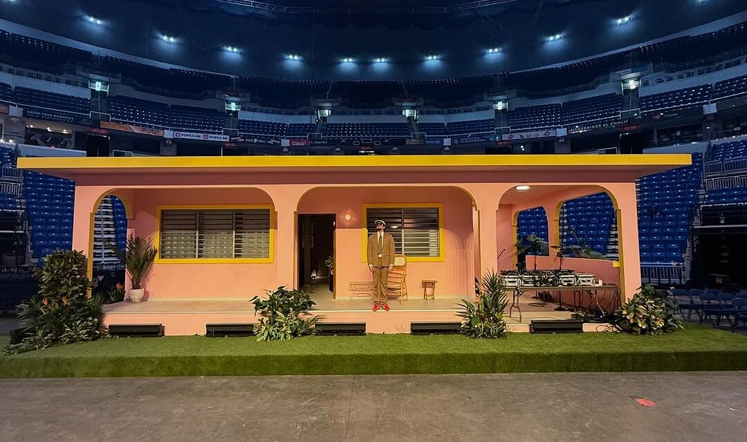 Bad Bunny during rehearsals on stage for his residency in Puerto Rico.